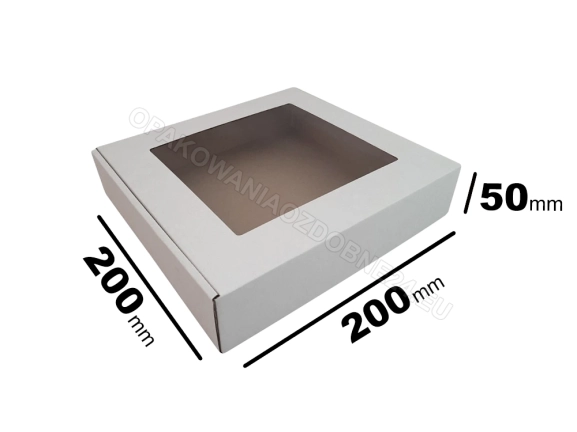 Pudełko 200x200x50 mm 25 szt. białe z okienkiem