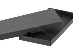 Czarne pudełko 225x115x20 mm fasonowe komplet 25 szt. ozdobne matowe
