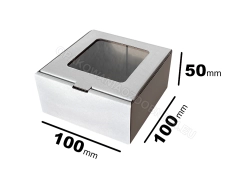Pudełko z okienkiem 100x100x50 mm 100 szt. białe