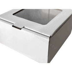 Pudełko 100x100x50 mm białe z oknem do pakowania zestawów kosmetycznych lub ciasteczek