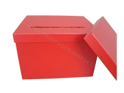 Perłowe pudełko na koperty 300x250x200 mm ślubne czerwone