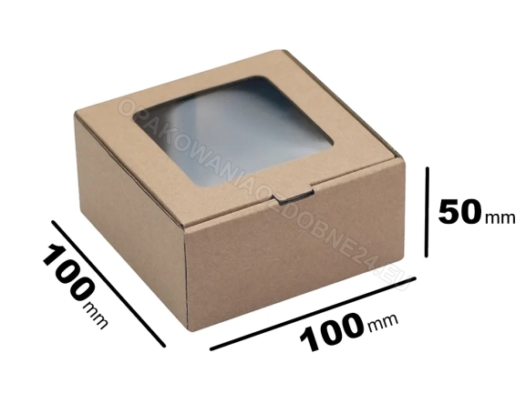Karton fasonowy z okienkiem 100x100x50 mm gładki 1200 szt.
