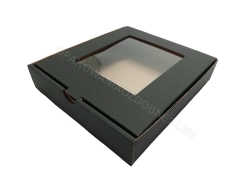 Czarne pudełko 100x100x20 mm z okienkiem