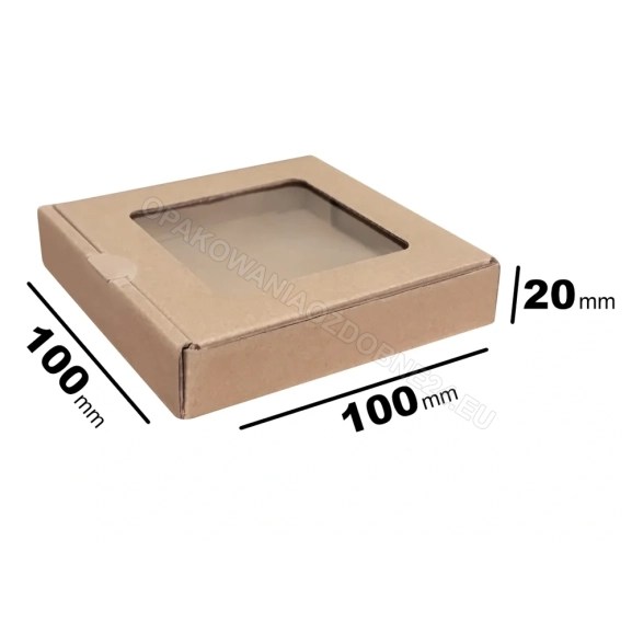 Pudełko z okienkiem 100x100x20 mm 500 szt. gładkie kraft