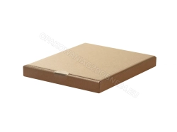 Pudełko kraft 145x130x15 mm gładkie  - zamknięte widok z ukosa