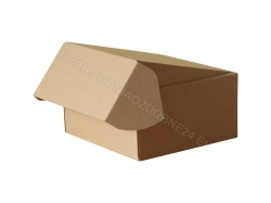 Pudełko e-commerce 185x185x95 mm gładkie kraft - lekko otwarte