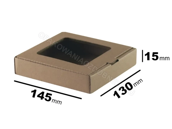 Pudełko 145x130x15 mm gładkie  z okienkiem