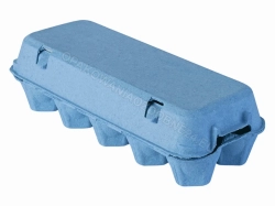 Niebieskie wytłaczanki na 10 jaj 248x105x69 mm  wytłoczka z pulpy