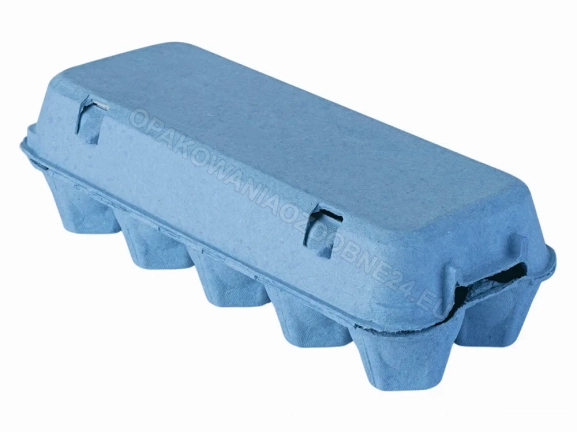 Niebieskie wytłaczanki na 10 jaj wytłoczka 248x105x69 mm