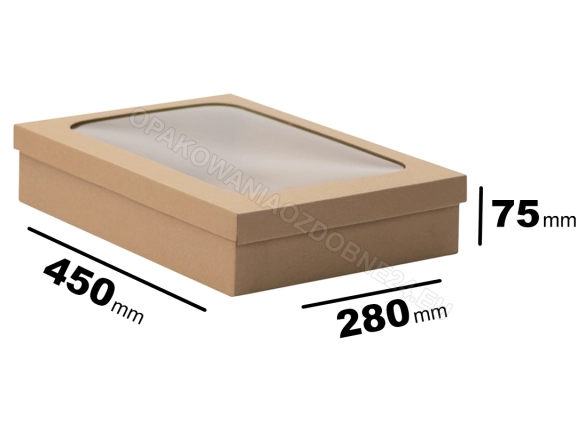 Duże pudełko 450x280x75 mm gładkie kraft