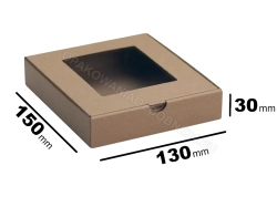 Pudełko z okienkiem 150x130x30 mm gładkie kraft 1200 szt.