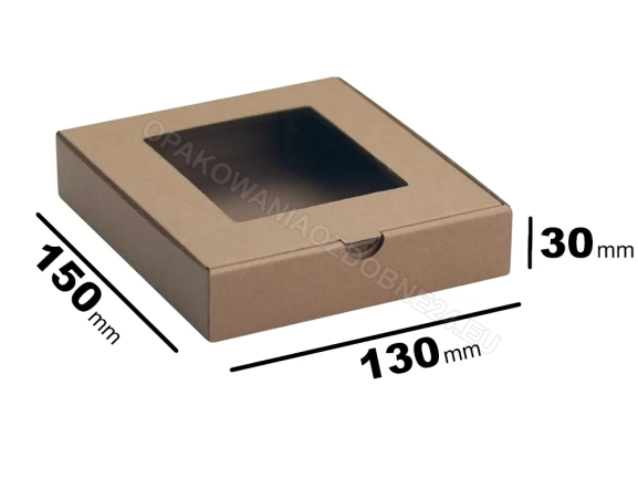 Pudełko z okienkiem 150x130x30 mm gładkie kraft 1200 szt.