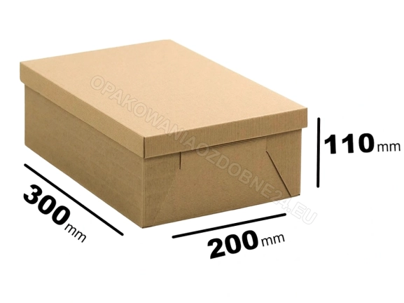 Pudełko 300x200x110 mm karbowane kraft