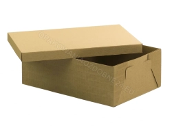 Pudełko 300x200x110 mm karbowane kraft - widok z ukosa na otwarte opakowanie