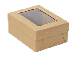 Pudełko z okienkiem 185x145x80 mm gładkie kraft zamknięte