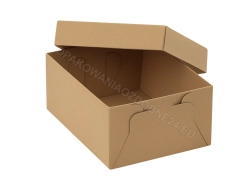 Pudełko z okienkiem 185x145x80 mm gładkie kraft otwarte widok wnętrza
