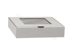 Białe pudełko 100x100x20 mm z foliowym okienkiem