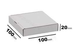 Białe opakowania 100x100x20 mm do e-commerce