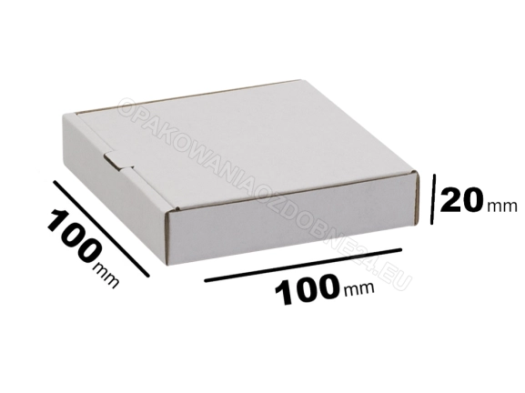 Karton 100x100x20 mm 1200 szt. biały składany