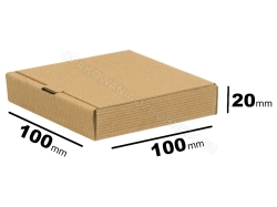 Małe pudełko 100x100x20 mm karbowane kraft