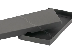 Pudełko ozdobne 12x9x2 cm czarne matowe lekko otwarte