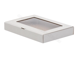 Pudełko 200x140x30 mm 100 szt. białe z okienkiem
