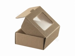 Pudełko ozdobne karbowane z okienkiem  90x75x30 mm