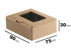 Pudełko ozdobne z okienkiem karbowane 90x75x30 mm - 25 szt. 