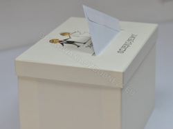 Beżowe pudełko na koperty Młoda Para