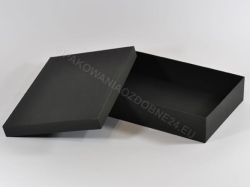 Ekskluzywne pudełko 350x240x70 mm matowe czarne otwarte oklejone obustronnie