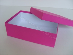 Różowe pudełko 300x250x120 mm matowe do pakowania upominków