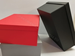 Pudełko na prezent 300x250x120 mm matowe czarne widok na kilka pudełek w różnych kolorach