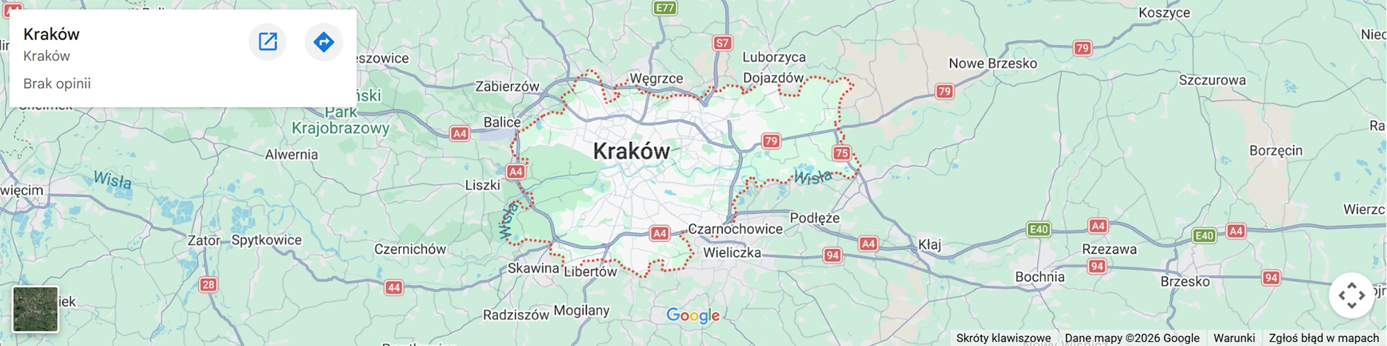 Mapa Krakowa i okolic