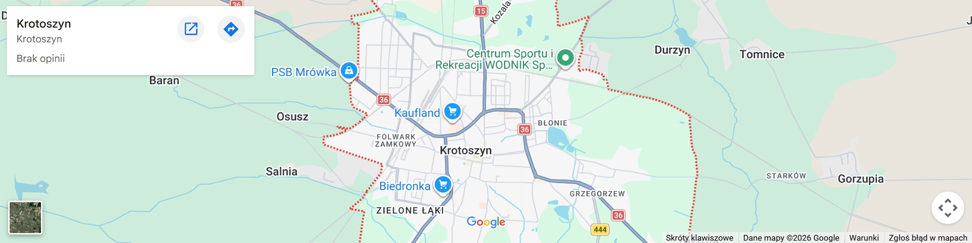 Mapa Krotoszyna i okolic