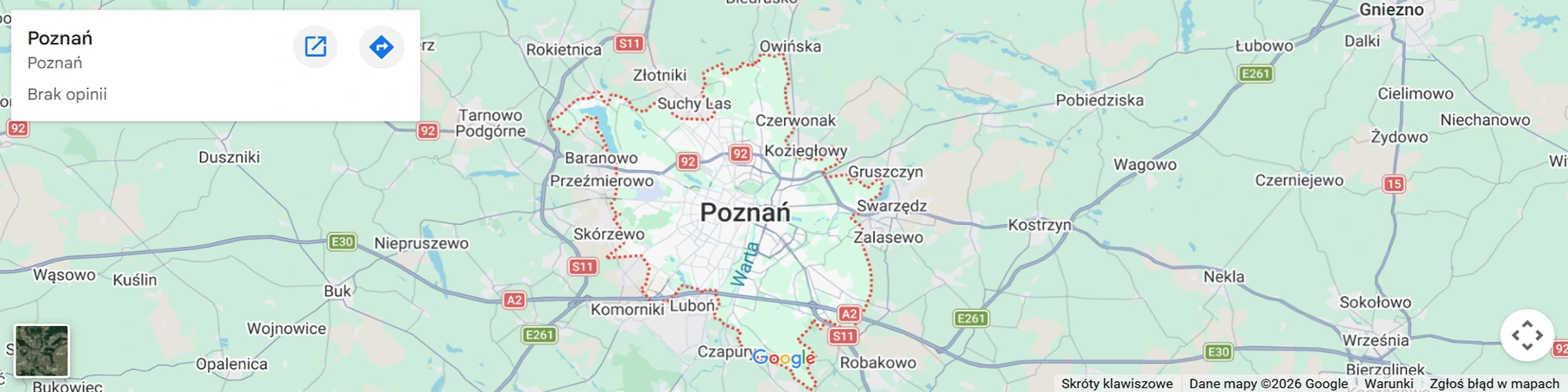 Mapa Poznania i okolic
