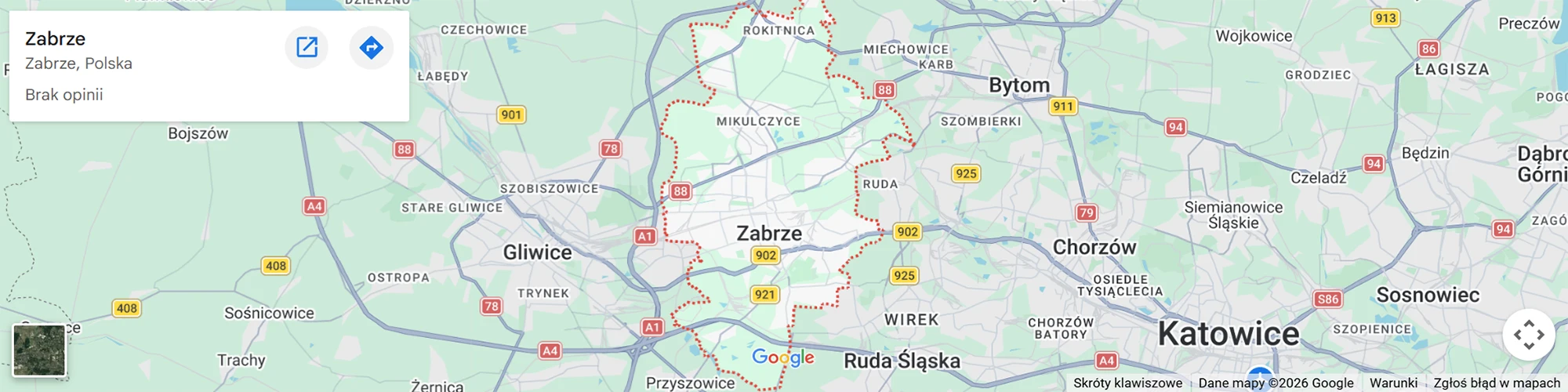Mapa Zabrza i okolic