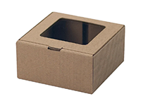 Pudełko karbowane z okienkiem 100x100x50 mm