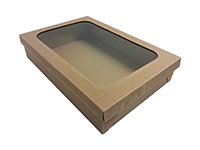 Pudełko z okienkiem 350x240x70 mm, karbowane kraft