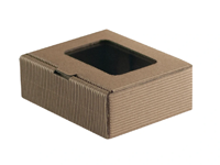Pudełko z okienkiem 90x75x30 mm, karbowane kraft