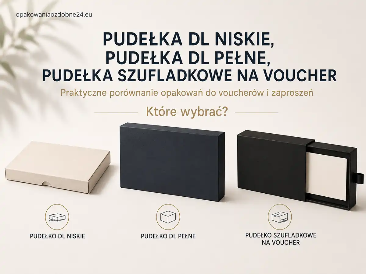 Pudełko niskie pełne czy szufladkowe na voucher